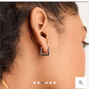 Mejuri square hoops in silver